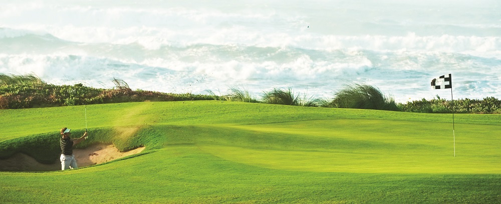 sortie de bunker sur le parcours de Mazagan au Maroc
